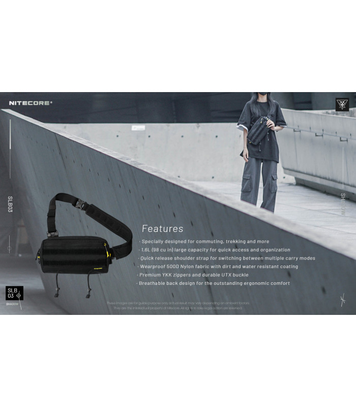 ΤΣΑΝΤΑΚΙ NITECORE EDC, SLB03, High Strength 500D Polyester Fabric, 1.6lt