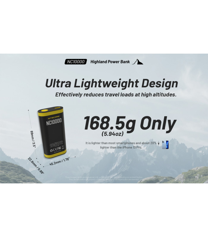 POWER BANK NITECORE NC10000+USB-C cable
