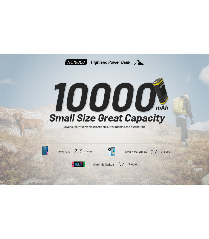 POWER BANK NITECORE NC10000+USB-C cable