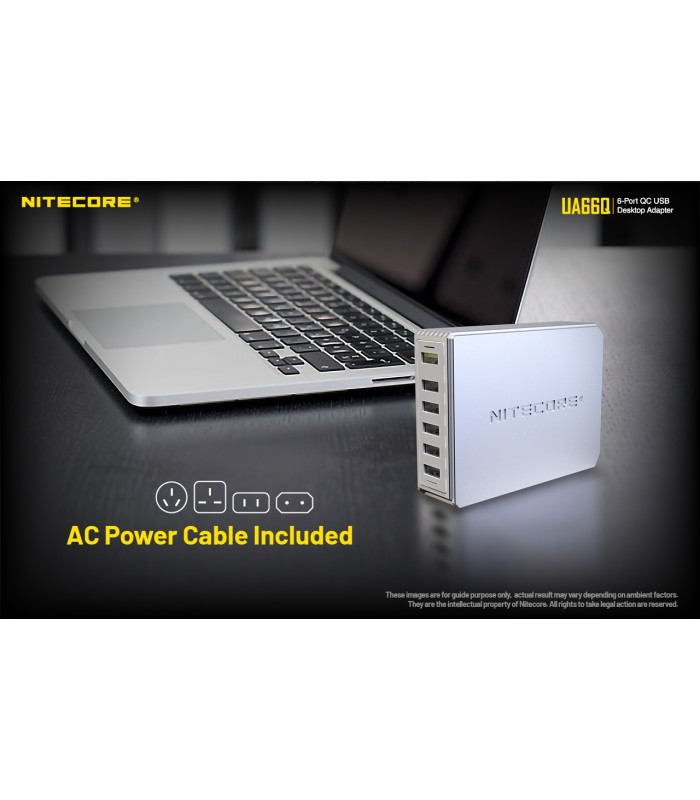 ΤΡΟΦΟΔΟΤΙΚΟ USB, NITECORE UA66Q desktop adaptor, 5V/10A, 68w Max, High speed charging