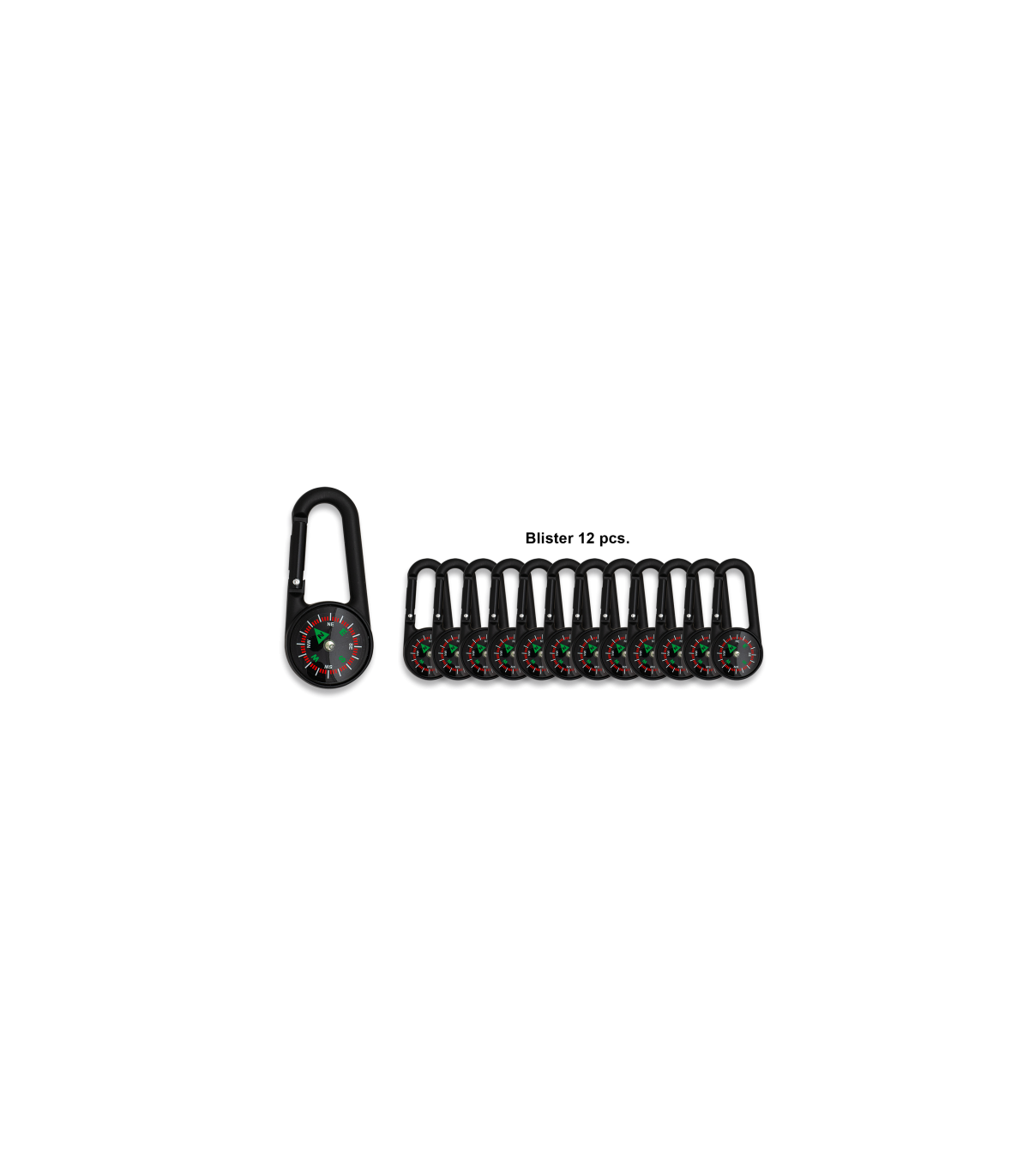 ΜΠΡΕΛΟΚ Albainox Carabiner με Πυξίδα, Snap hook with compass, 7.30 cm