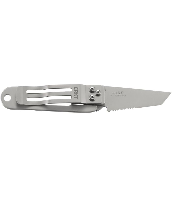 CRKT K.I.S.S. SILVER W/TRIPLE POINT SERRATIONS