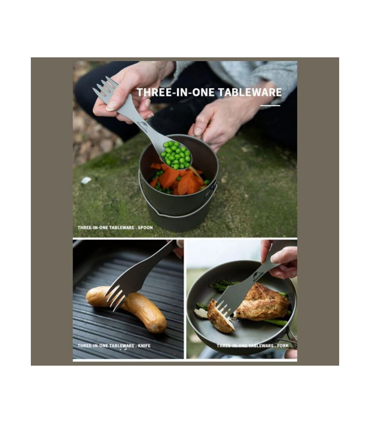 Naturehike Redzepi Titanium Fork Cutlery 3 In 1 | Sabotage Oddal