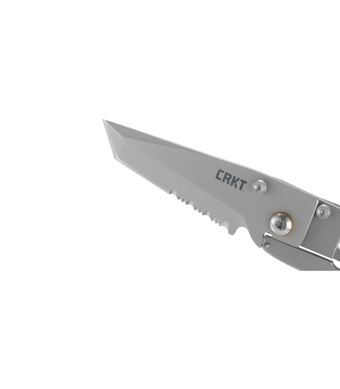 CRKT K.I.S.S. SILVER W/TRIPLE POINT SERRATIONS