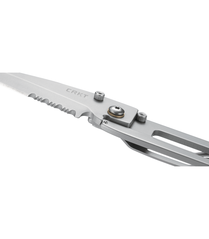 CRKT K.I.S.S. SILVER W/TRIPLE POINT SERRATIONS