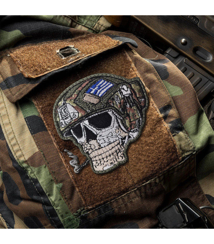 Σήμα Skull Smoke Νεκροκεφαλή Patch Κεντητό | Sabotage Oddal