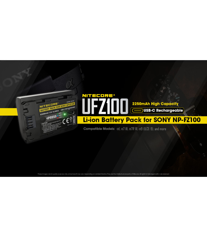 ΜΠΑΤΑΡΙΑ NITECORE for SONY UFZ-100, 7.2V , 2250mAh, 16.2Wh