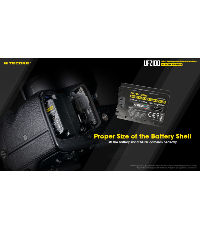ΜΠΑΤΑΡΙΑ NITECORE for SONY UFZ-100, 7.2V , 2250mAh, 16.2Wh