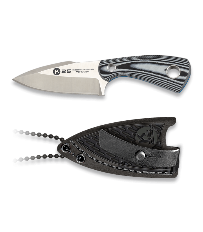 ΜΑΧΑΙΡΙ K25, ΜΠΟΤΑΣ, ΚΡΕΜΑΣΤΟ, G10, CNC, Δέρμα , 32561