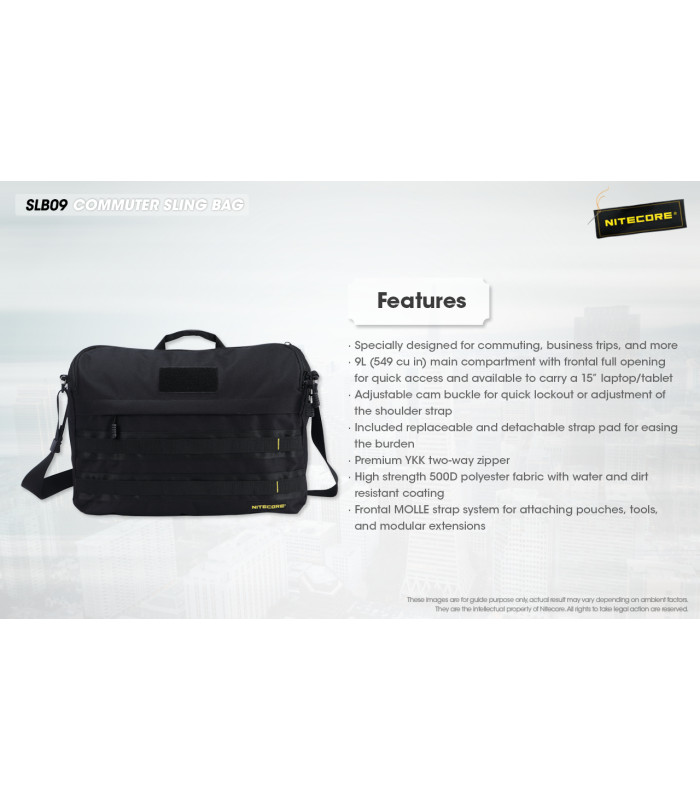 ΤΣΑΝΤΑΚΙ NITECORE EDC, SLB09, High Strength 500D Polyester Fabric, 9lt