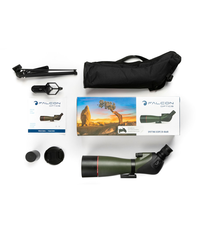 ΤΗΛΕΣΚΟΠΙΟ FALCON Optics Spotting Scope 20-60x80, Black