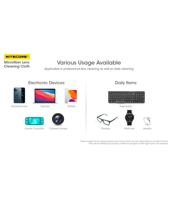 MICROFIBER LENS CLEANING CLOTHS, NITECORE