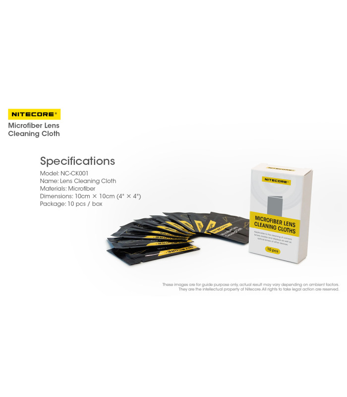 MICROFIBER LENS CLEANING CLOTHS, NITECORE