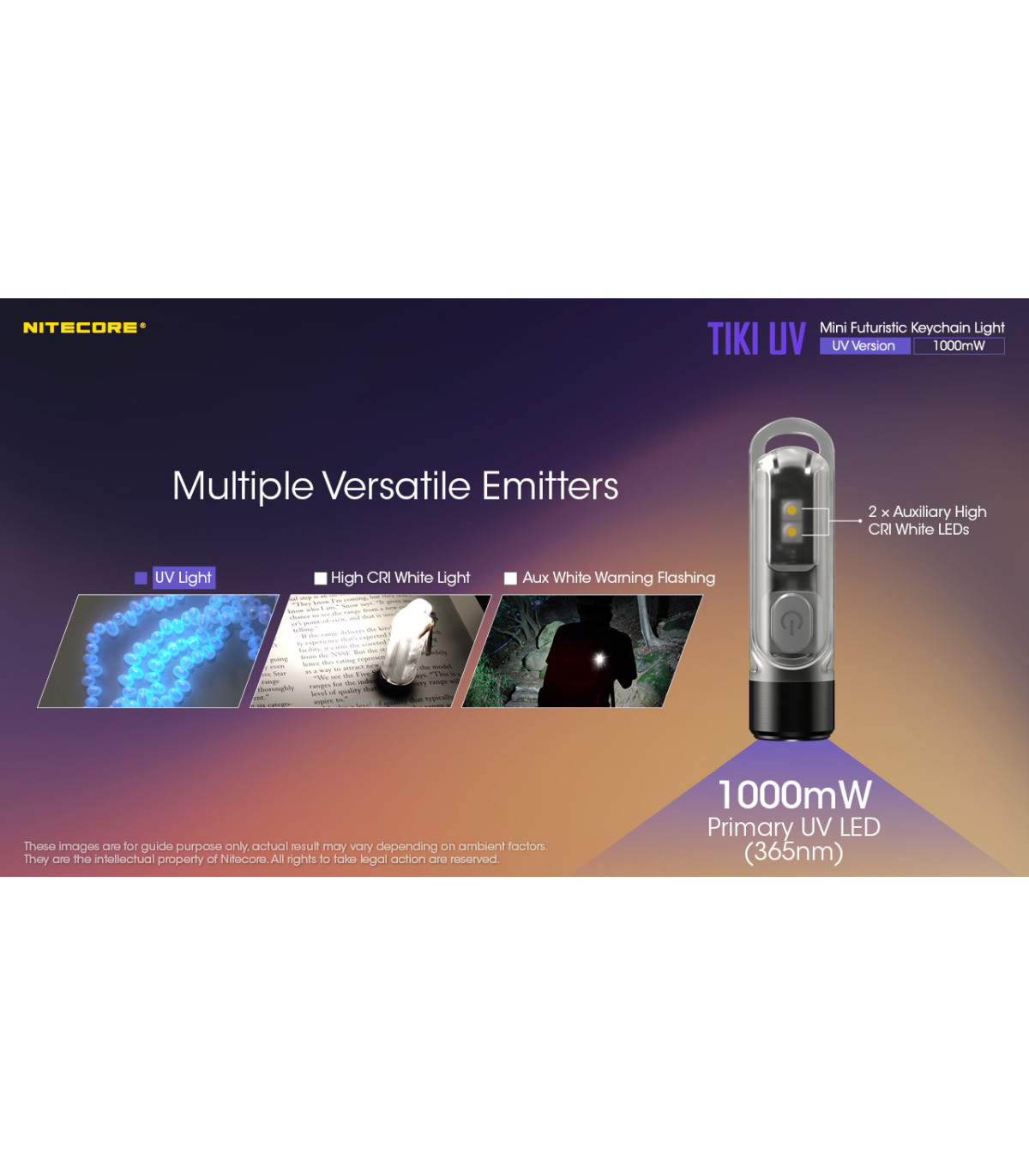 ΦΑΚΟΣ LED NITECORE TIKI UV, USB-C, 1000 mW