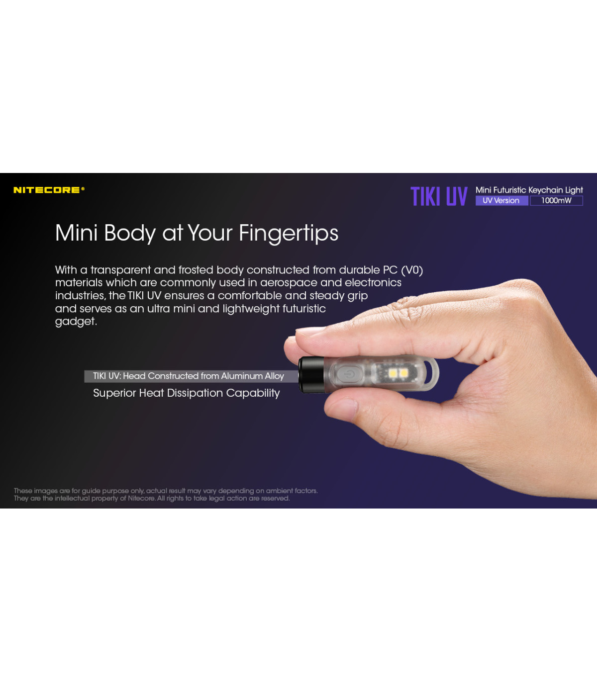 ΦΑΚΟΣ LED NITECORE TIKI UV, USB-C, 1000 mW