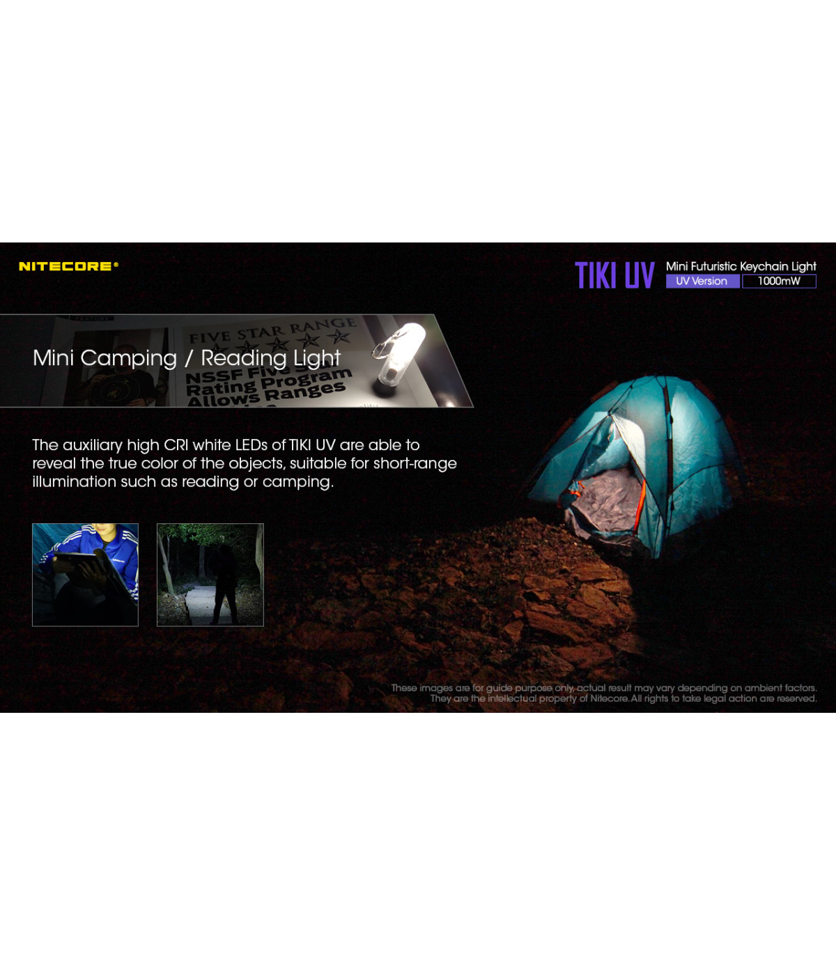 ΦΑΚΟΣ LED NITECORE TIKI UV, USB-C, 1000 mW