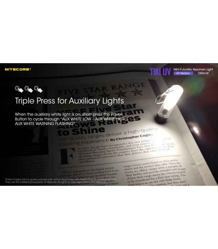 ΦΑΚΟΣ LED NITECORE TIKI UV, USB-C, 1000 mW