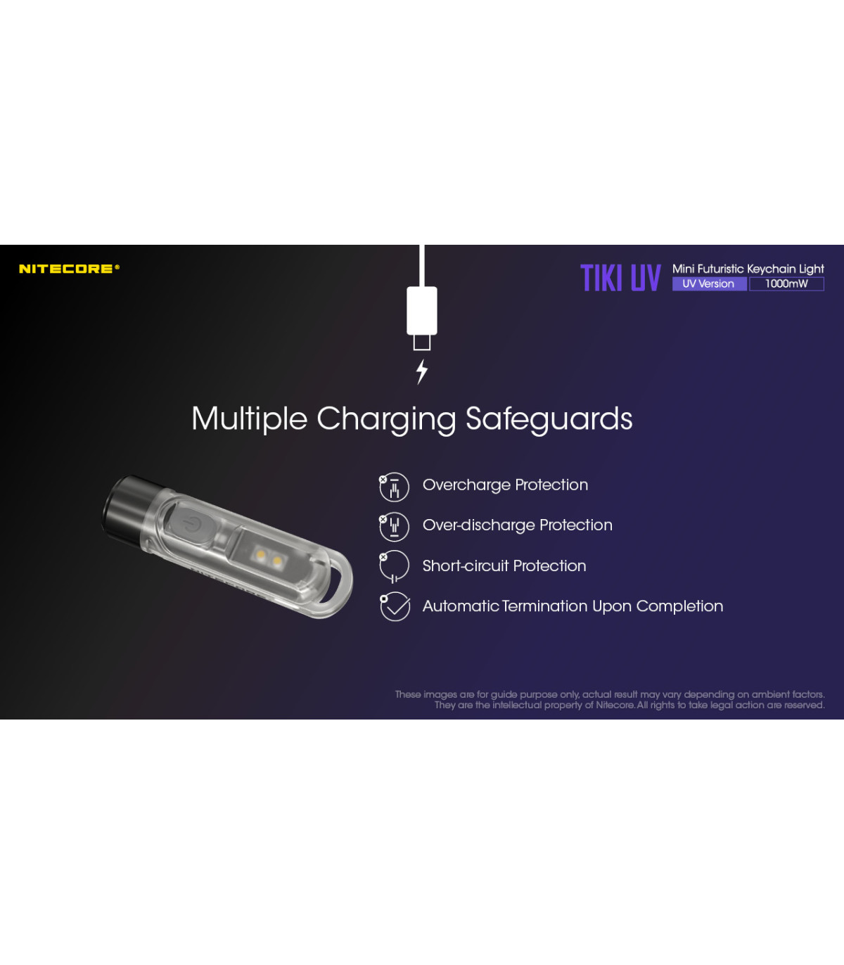 ΦΑΚΟΣ LED NITECORE TIKI UV, USB-C, 1000 mW