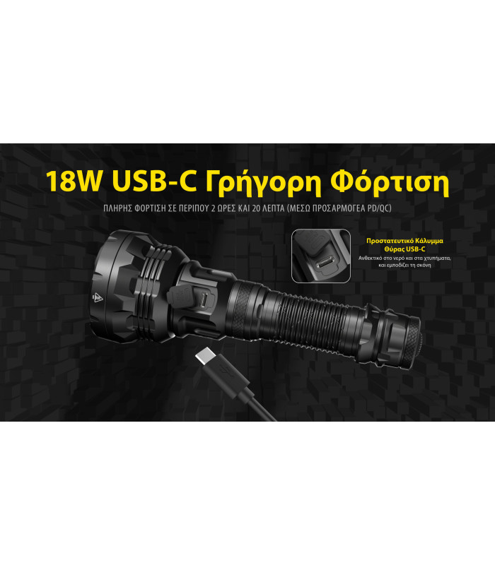 ΦΑΚΟΣ LED NITECORE PRECISE P40, Ultra long throw , 2900m