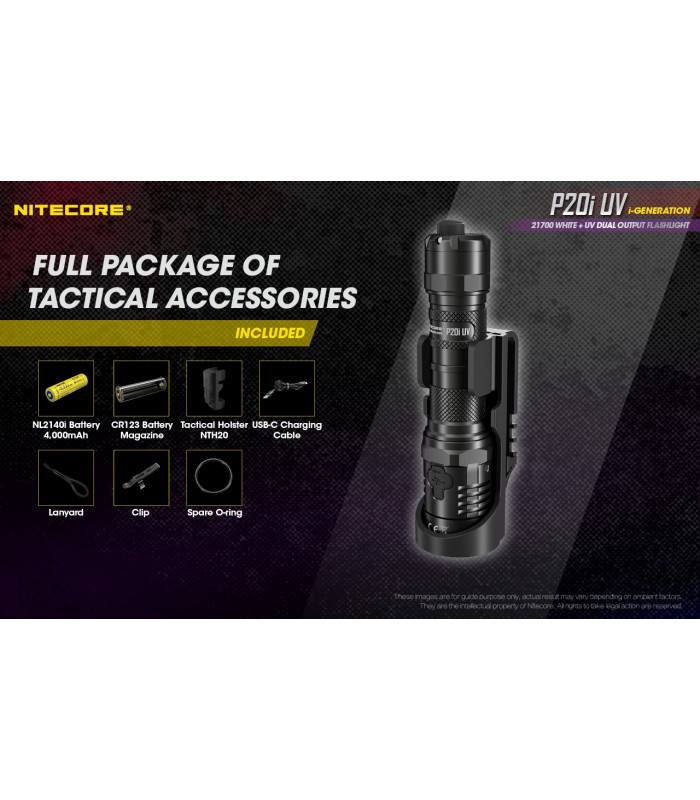 ΦΑΚΟΣ LED NITECORE PRECISE P20I UV, Tactical, Strobe Ready