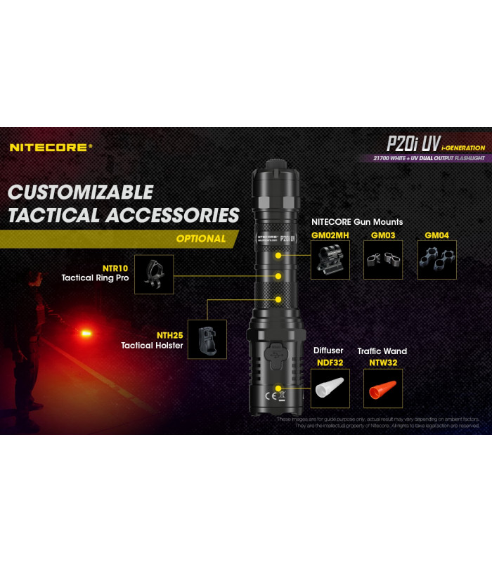 ΦΑΚΟΣ LED NITECORE PRECISE P20I UV, Tactical, Strobe Ready
