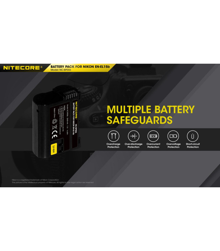 ΜΠΑΤΑΡΙΑ NITECORE for Nikon EN-EL15b, 7.2V , 2040mAh, 14.6Wh