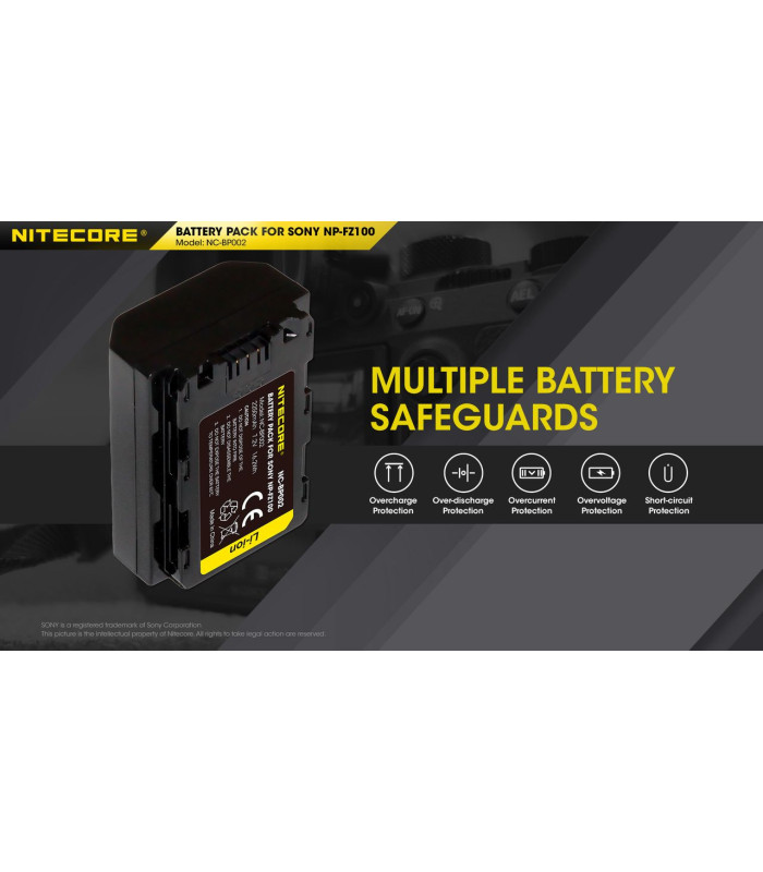 ΜΠΑΤΑΡΙΑ NITECORE for SONY NP-FZ100, 7.2V , 2250mAh, 16.2Wh