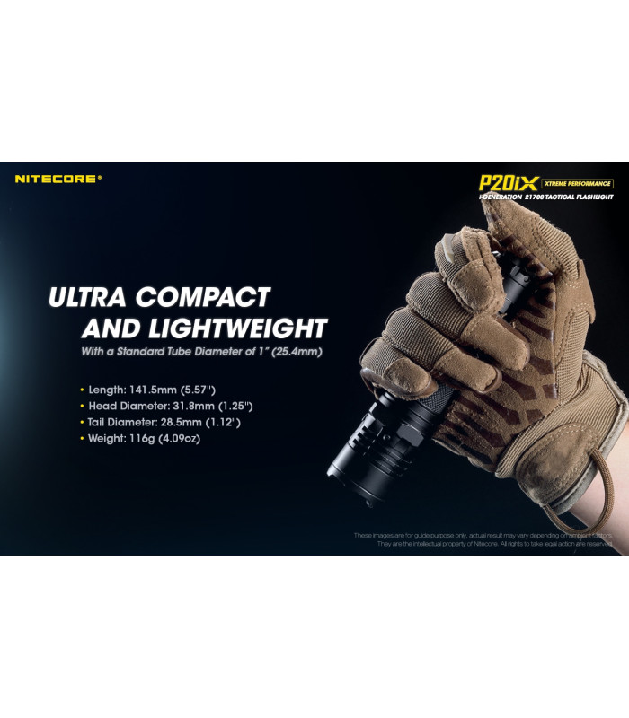 ΦΑΚΟΣ LED NITECORE PRECISE P20ix, Tactical, Strobe Ready