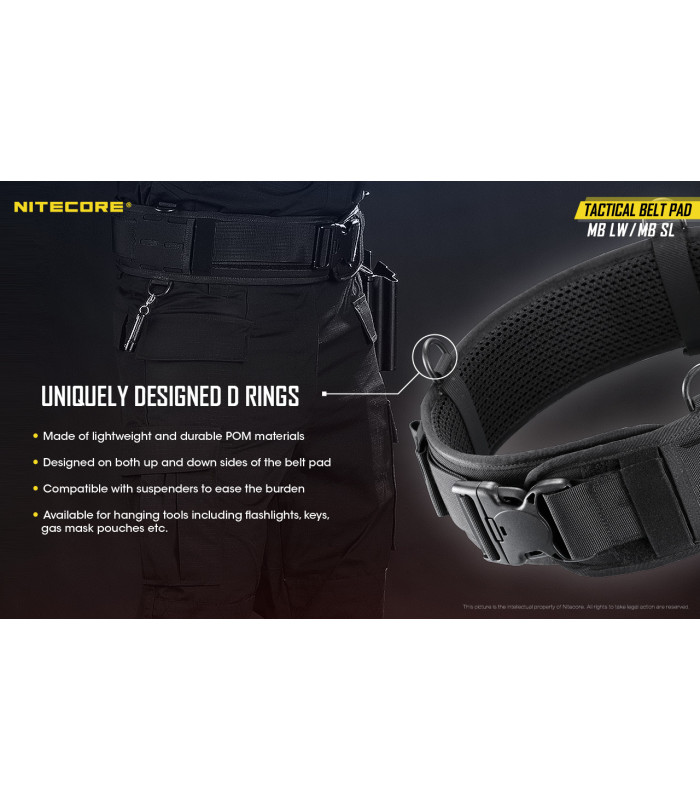 ΖΩΝΗ NITECORE Tactical belt pad, Lightweight, Black, XL