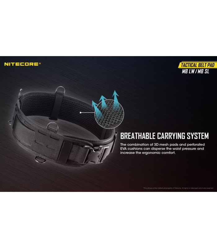 ΖΩΝΗ NITECORE Tactical belt pad, Lightweight, Black, XL