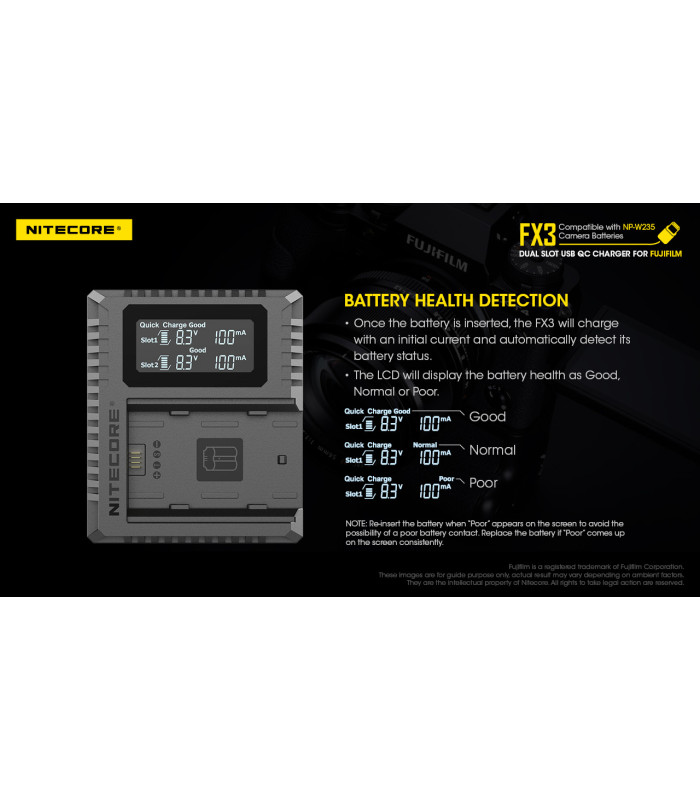 ΦΟΡΤΙΣΤΗΣ NITECORE FX3 για Fujifilm