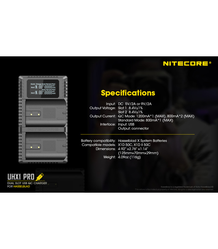 ΦΟΡΤΙΣΤΗΣ NITECORE UHX1 pro , Hasselblad X