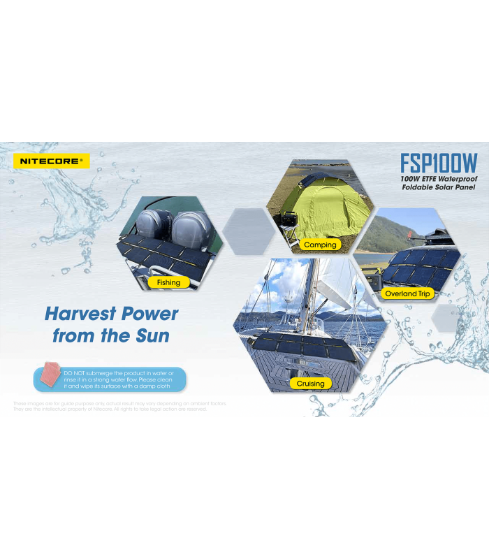 ΗΛΙΑΚΟ PANEL NITECORE FSP100W, Φορητό, 100W, Αδιάβροχο