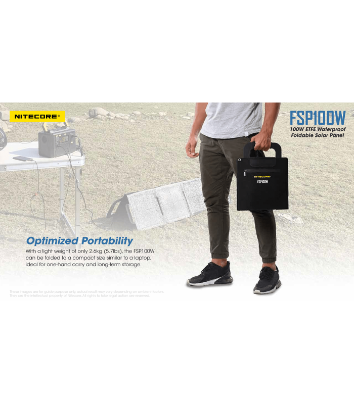ΗΛΙΑΚΟ PANEL NITECORE FSP100W, Φορητό, 100W, Αδιάβροχο