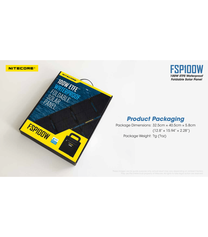 ΗΛΙΑΚΟ PANEL NITECORE FSP100W, Φορητό, 100W, Αδιάβροχο