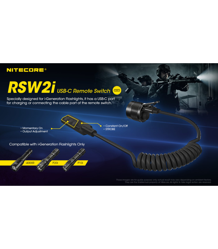 ΔΙΑΚΟΠΤΗΣ ΜΕ ΣΠΙΡΑΛ, NITECORE, RSW2i, for P30i, I4000R, P20i. P10i,P20ix,P10ix