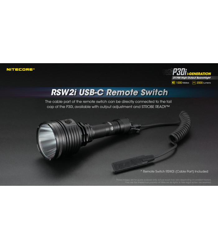 ΦΑΚΟΣ LED NITECORE PRECISE P30i, 2000 Lumens, 1000m Δέσμη +2150Hpi+ RSW2i