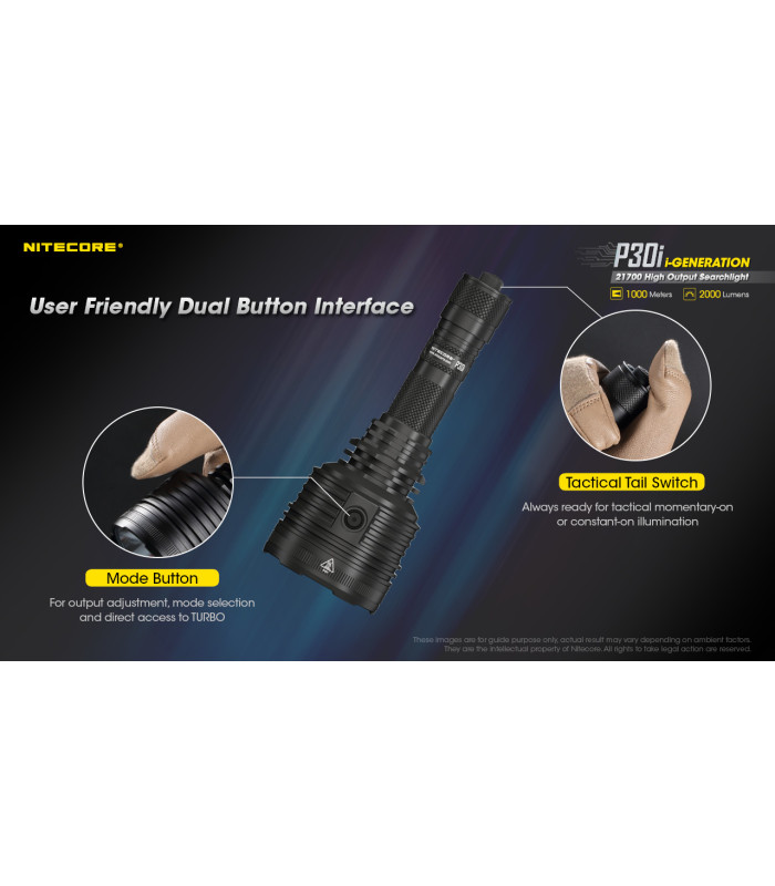 ΦΑΚΟΣ LED NITECORE PRECISE P30i, 2000 Lumens, 1000m Δέσμη +2150Hpi+ RSW2i