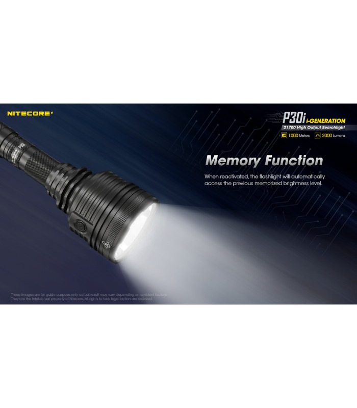 ΦΑΚΟΣ LED NITECORE PRECISE P30i, 2000 Lumens, 1000m Δέσμη +2150Hpi+ RSW2i