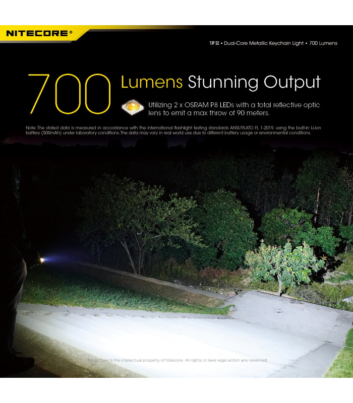 ΦΑΚΟΣ LED NITECORE TIP SE, Μπρελοκ, Rechargeable, GREY