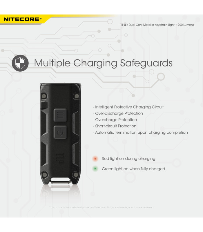 ΦΑΚΟΣ LED NITECORE TIP SE, Μπρελοκ, Rechargeable, GREY