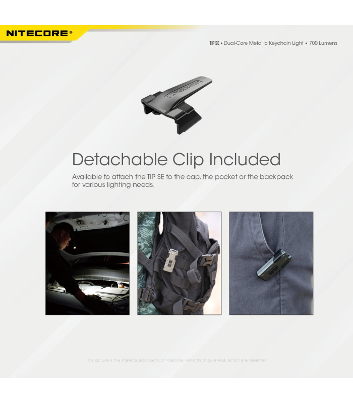 ΦΑΚΟΣ LED NITECORE TIP SE, Μπρελοκ, Rechargeable, GREY