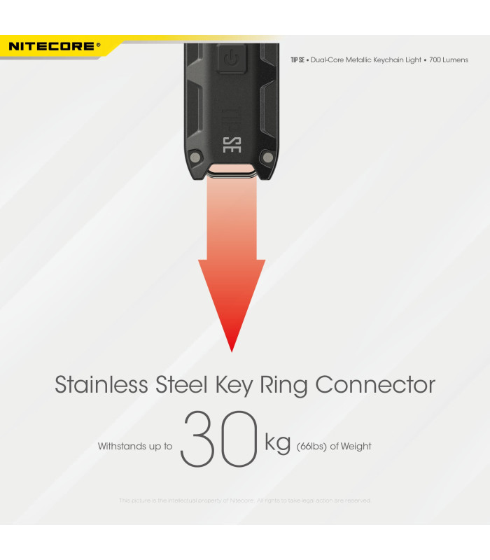 ΦΑΚΟΣ LED NITECORE TIP SE, Μπρελοκ, Rechargeable, GREY