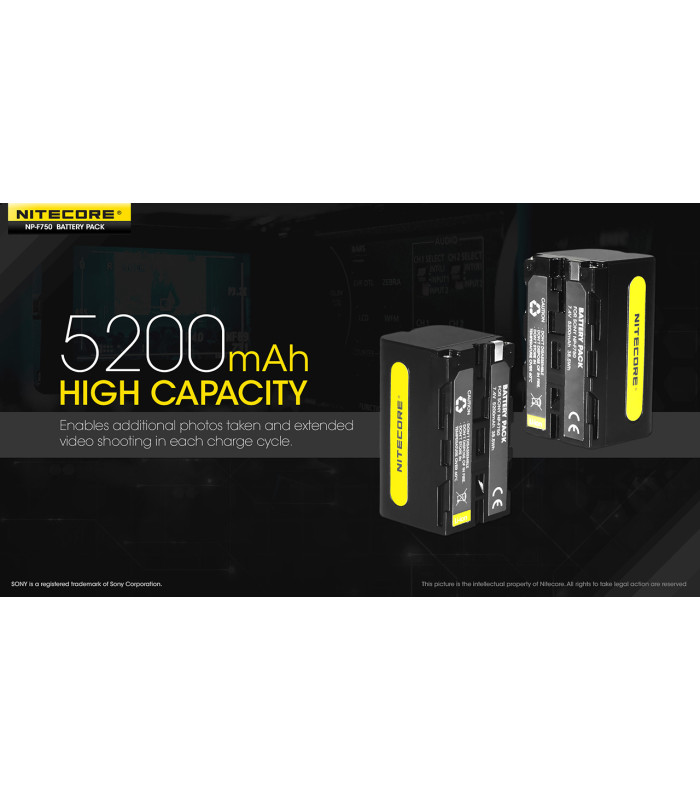 ΜΠΑΤΑΡΙΑ NITECORE NP-F750, για Sony, 7.4V, 5200mAh, 38,5Wh