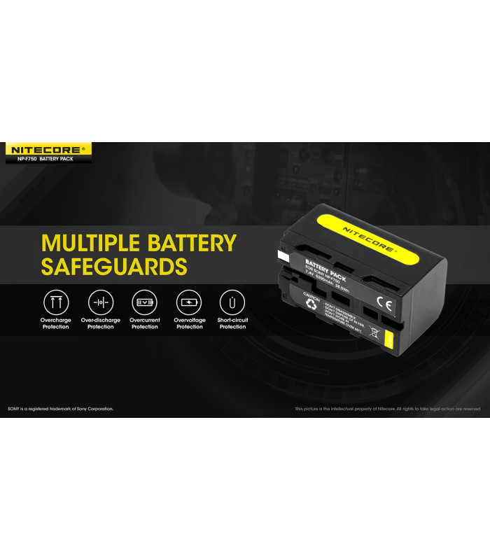 ΜΠΑΤΑΡΙΑ NITECORE NP-F750, για Sony, 7.4V, 5200mAh, 38,5Wh