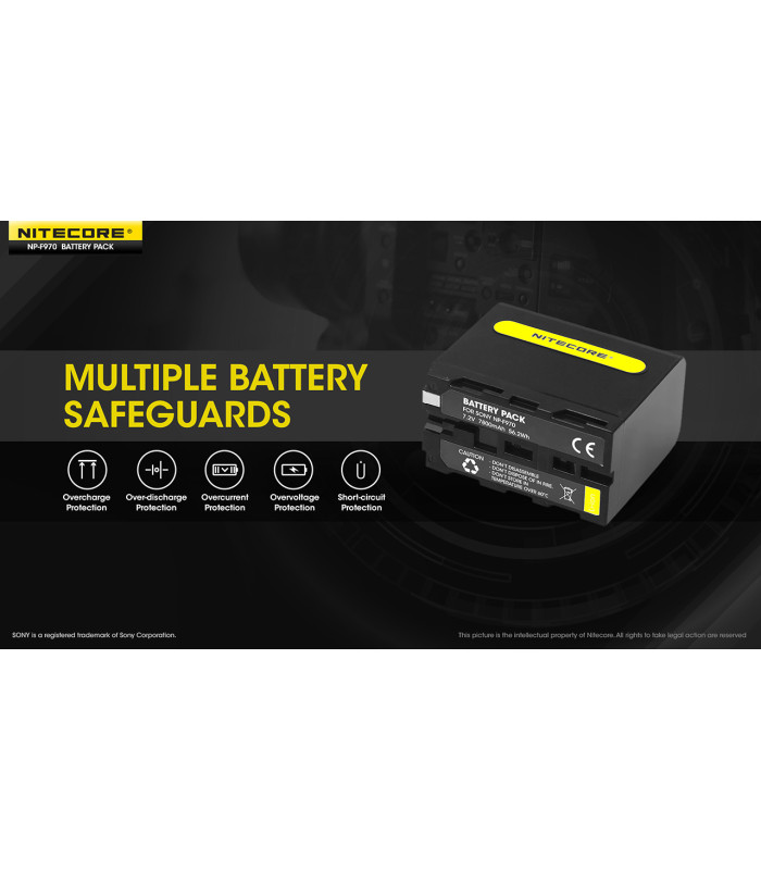 ΜΠΑΤΑΡΙΑ NITECORE NP-F970, 7.2V, 7800mAh, 56,2Wh