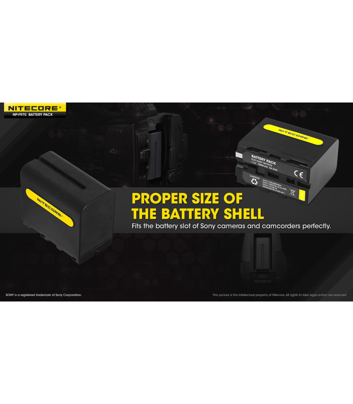 ΜΠΑΤΑΡΙΑ NITECORE NP-F970, 7.2V, 7800mAh, 56,2Wh