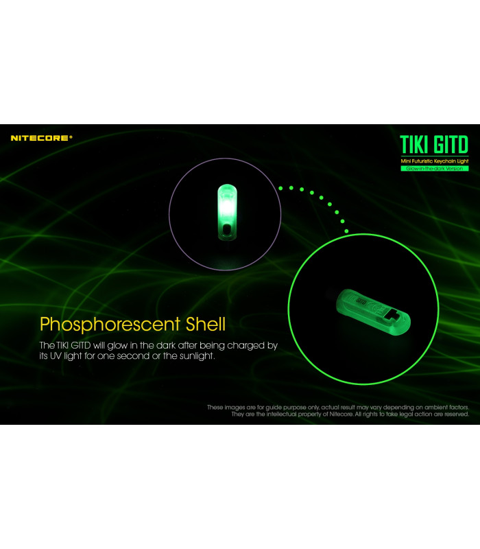 ΦΑΚΟΣ LED NITECORE TIKI GITD, Glow-In-The-Dark, USB-C, 300 lumens