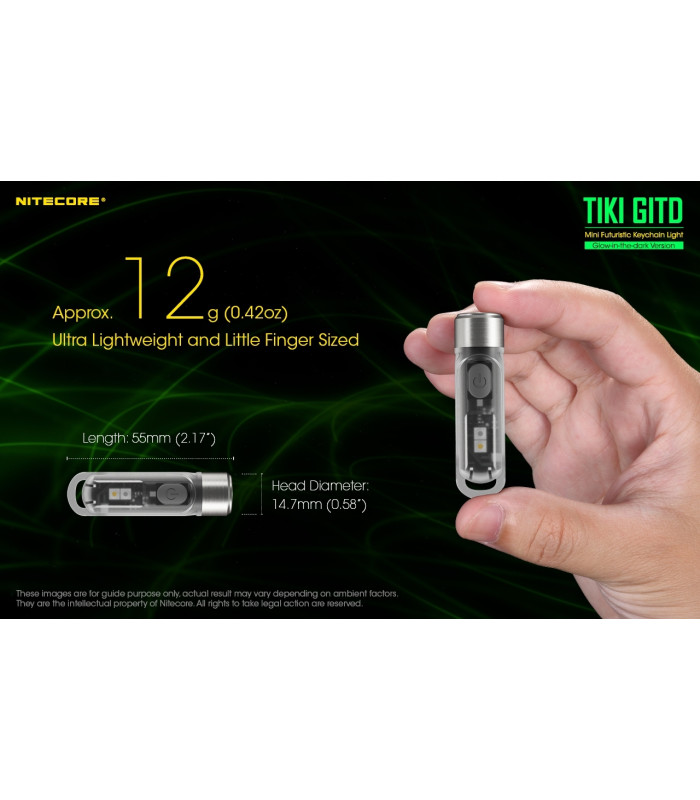 ΦΑΚΟΣ LED NITECORE TIKI GITD, Glow-In-The-Dark, USB-C, 300 lumens