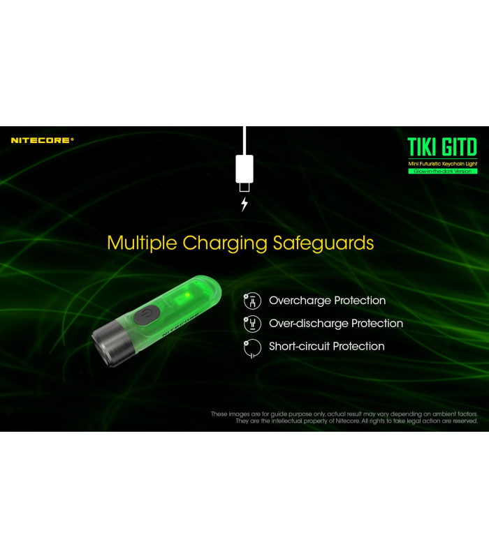 ΦΑΚΟΣ LED NITECORE TIKI GITD, Glow-In-The-Dark, USB-C, 300 lumens